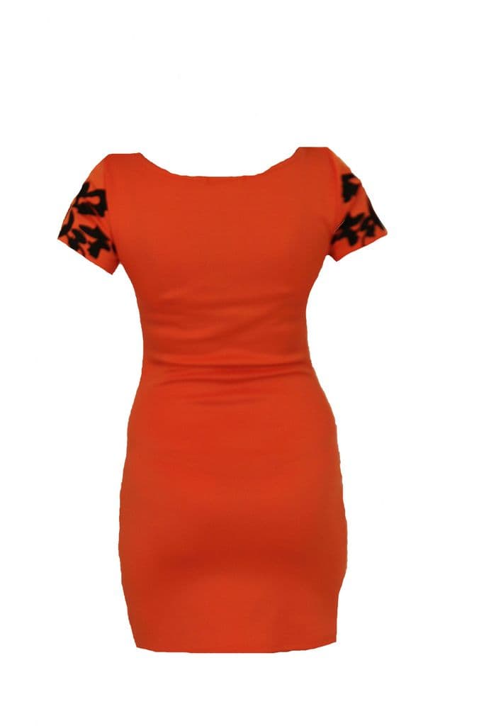 Orange Pattern Celebrity Dress